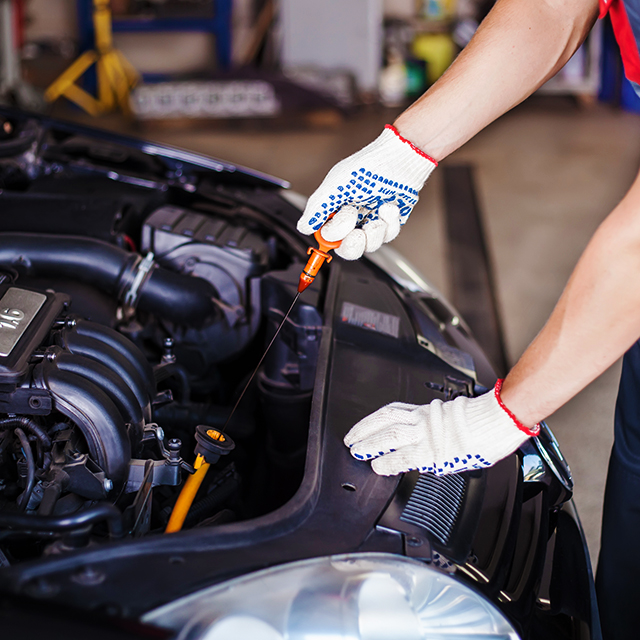 Oil Change Service on toyota car